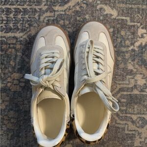Steve Madden Cream and Leopard Print Sneakers
